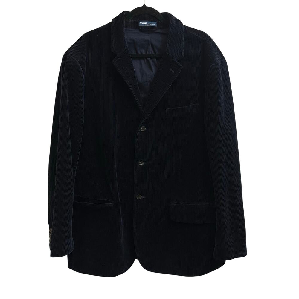 Polo Ralph Lauren Navy Blue Corduroy Blazer Sport Coat Men’s XL Formal Work